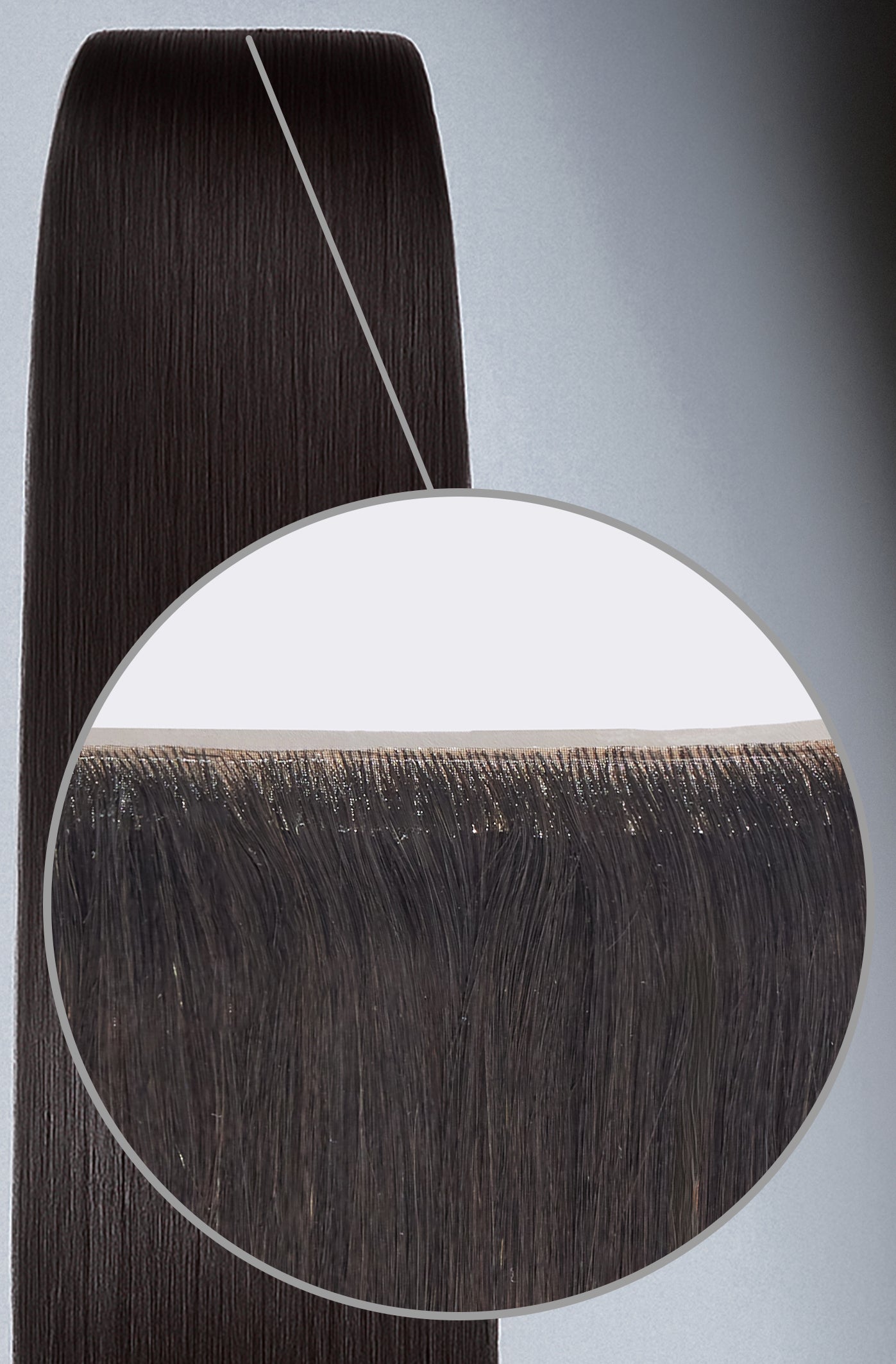 Invisible 9cm Extended Seamless Tape Hair Extensions - Ebony Black