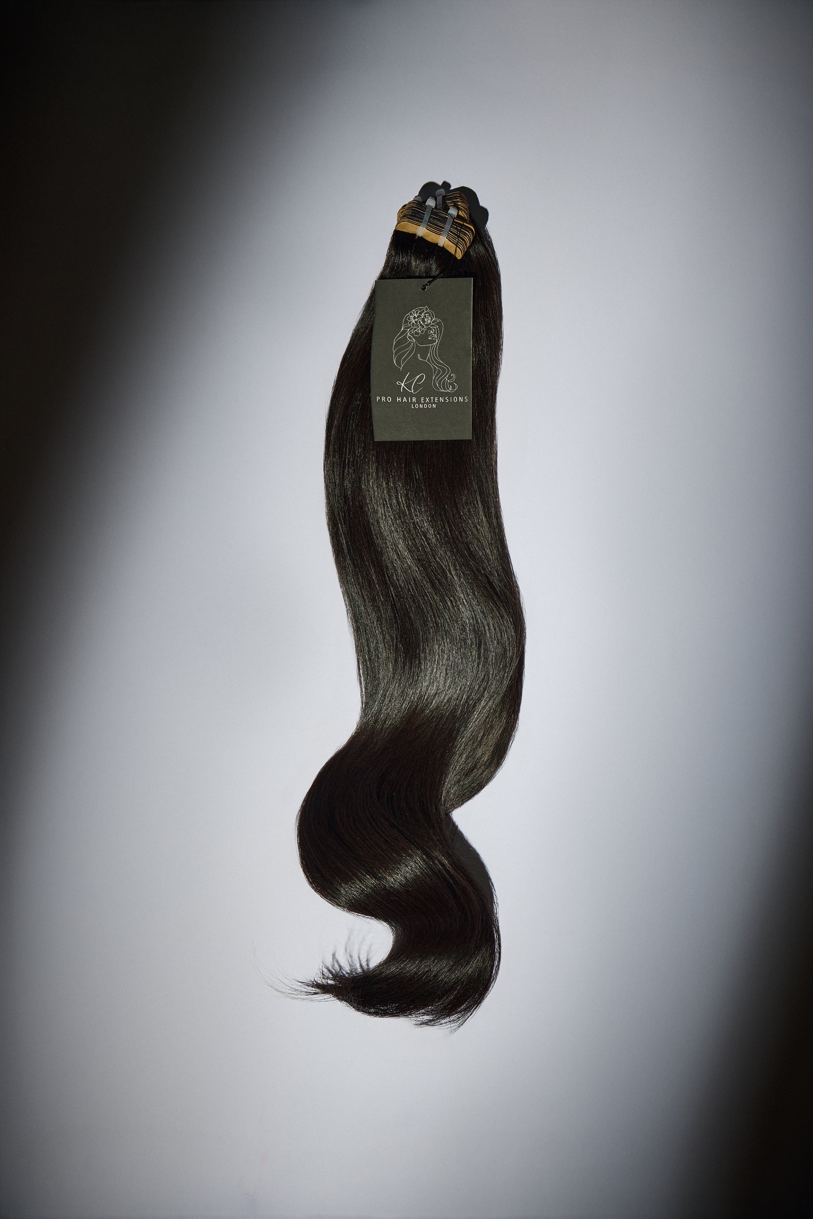 Slimline Tape Luxury Raw Hair Extensions - Black Ebony